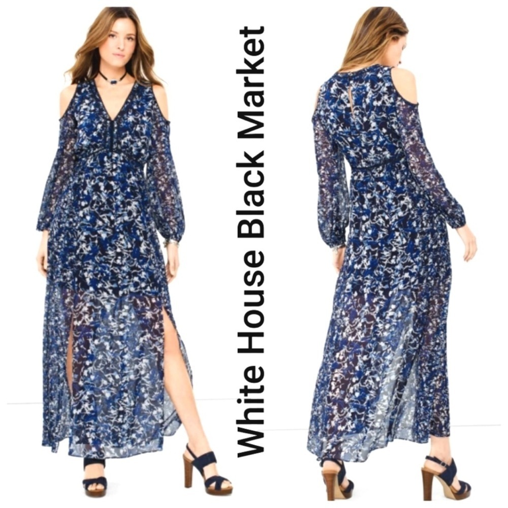 White House Black Market Navy Floral Dress
Caja 1